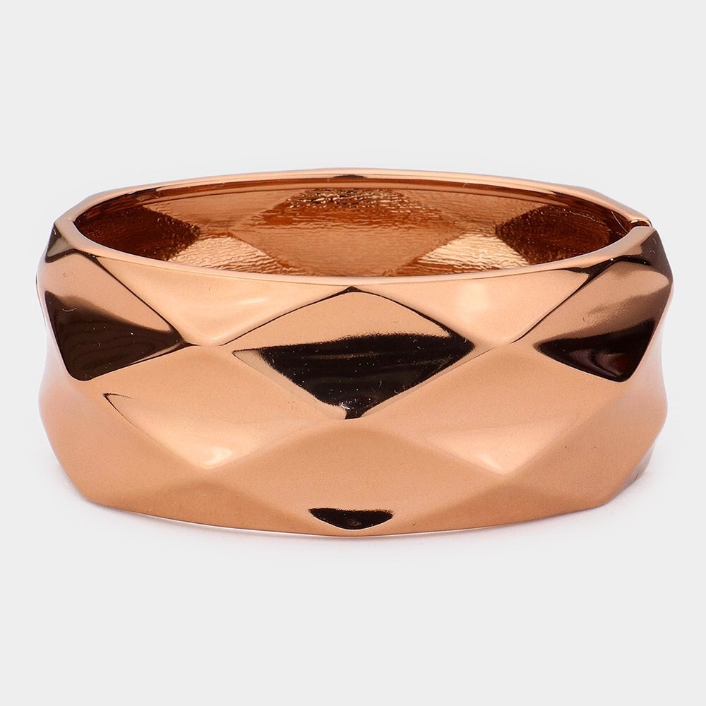Copper Abstract Metal Hinged Bracelets